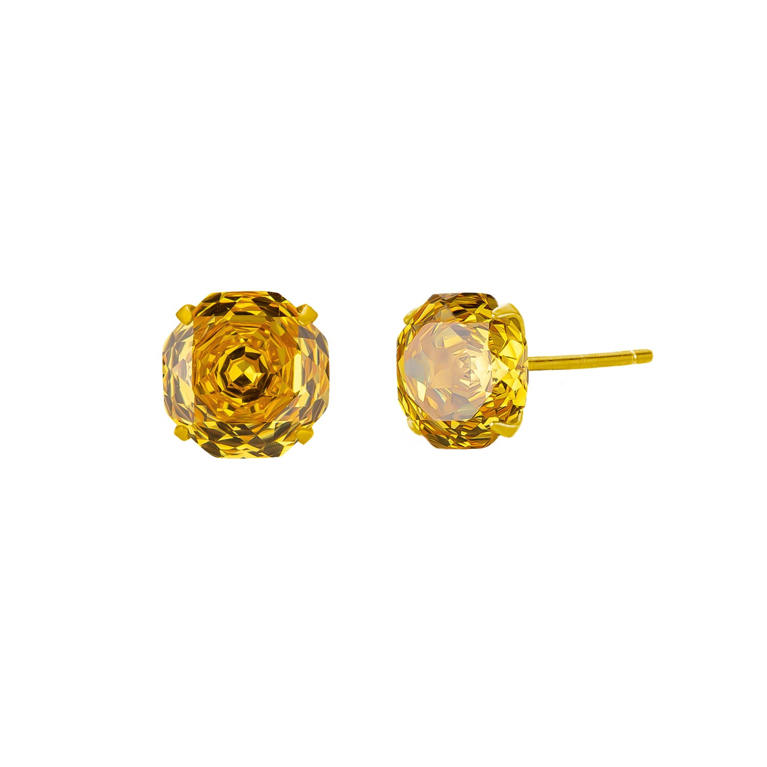 S925 Sterling Silver Millennial Rose-cut Cubic Zirconia Stud Earrings For Women