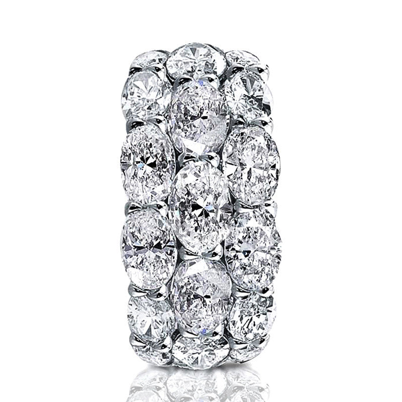 European And American Luxury Row Ring, High-Grade Full Paved Three-Row Zircon Ring, Hot Selling Finger Ring Accessory