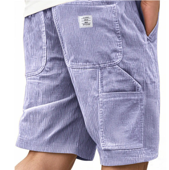 Men's Multi-Pocket Workwear Vintage Corduroy Shorts
