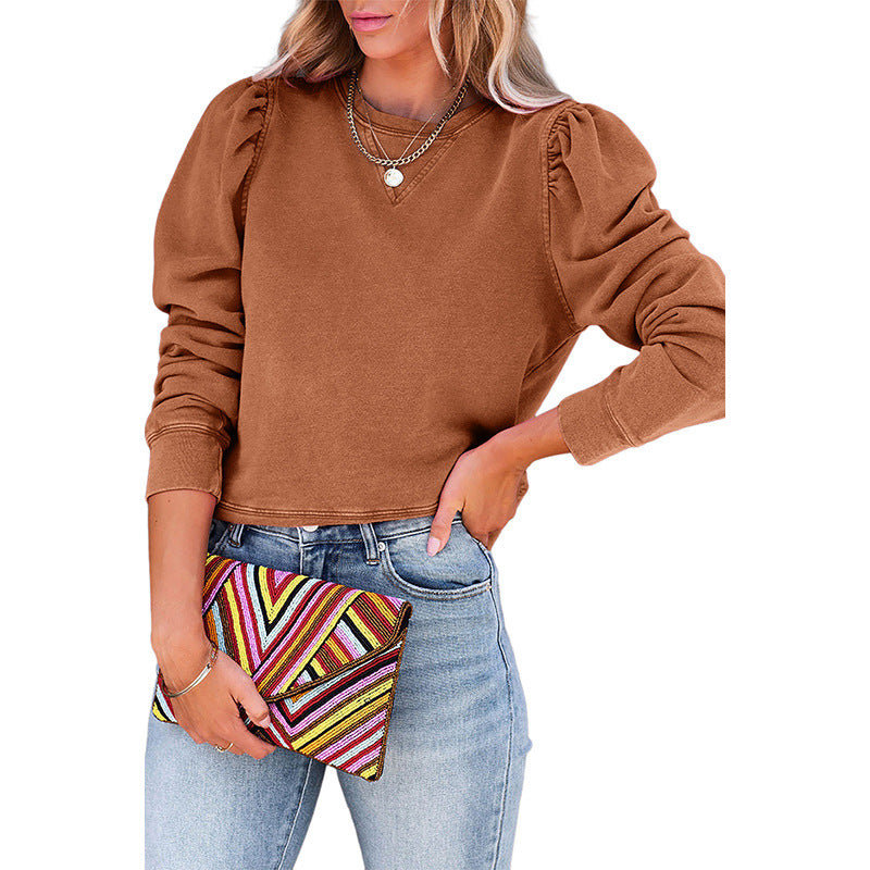 Casual Solid Color Hoodie Women