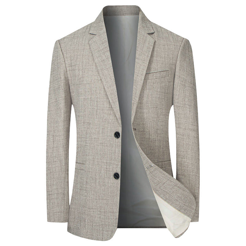 Men's Business-Casual Solid-Color Suit Jacket Coat