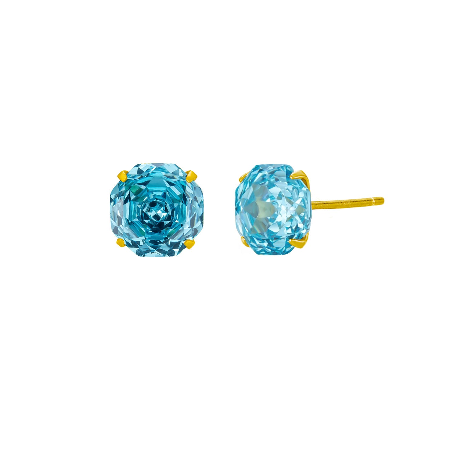 S925 Sterling Silver Millennial Rose-cut Cubic Zirconia Stud Earrings For Women