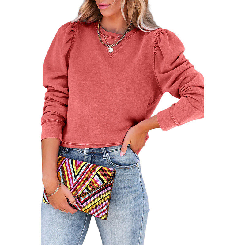 Casual Solid Color Hoodie Women
