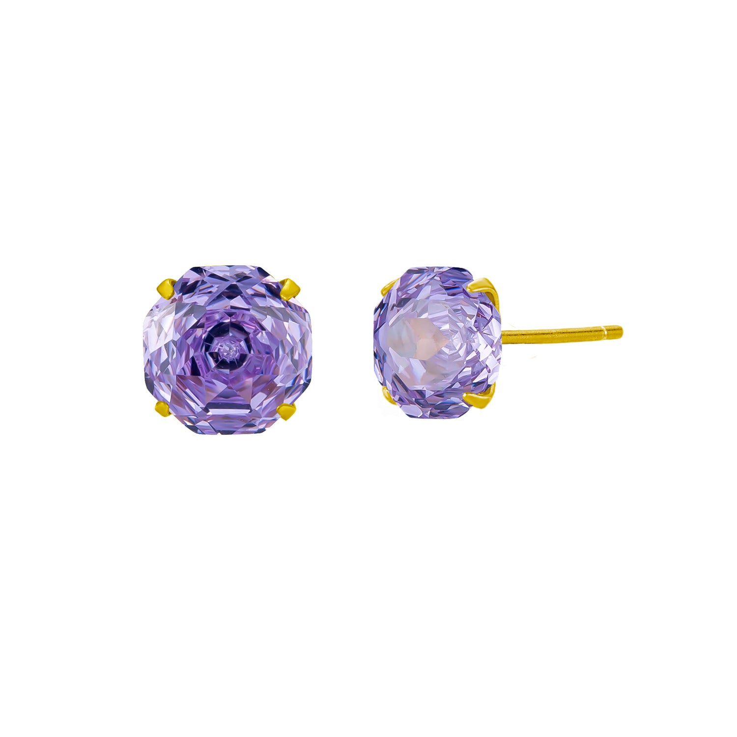 S925 Sterling Silver Millennial Rose-cut Cubic Zirconia Stud Earrings For Women