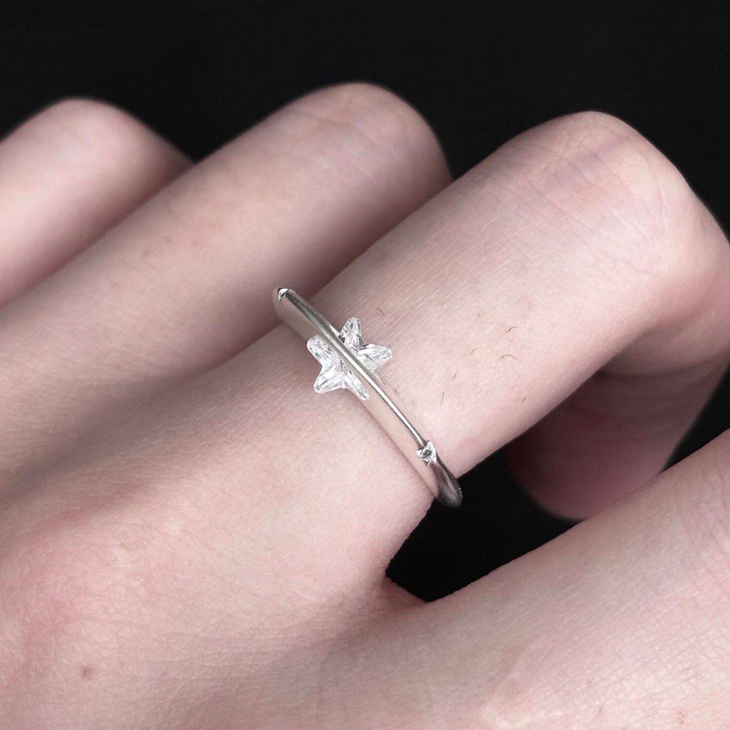 Personalized Ring Accessory One-star Design Simple Matte Finish